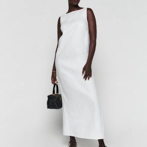 Reformation Marcie linen dress in white, size XS – NWT